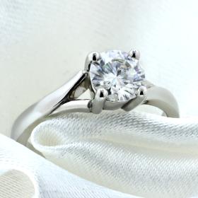 Μονόπετρο Δαχτυλίδι Λευκόχρυσος Κ14 με Lab Grown Diamond SKU-77304