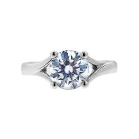 Μονόπετρο Δαχτυλίδι Λευκόχρυσος Κ14 με Lab Grown Diamond SKU-77304
