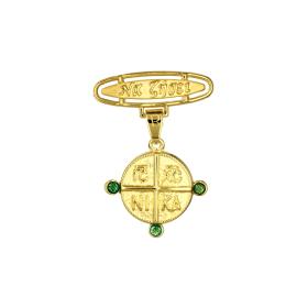 Παραμάνα με Κωνσταντινάτο, Ευχή & Ζιργκόν Χρυσός Κ9 SKU-77667