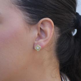 Σκουλαρίκια Καρφωτά Χρυσός Κ14 με Ζιργκόν SKU-77762