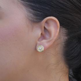 Σκουλαρίκια Καρφωτά Χρυσός Κ14 με Ζιργκόν SKU-77763