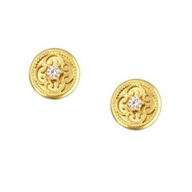 Σκουλαρίκια Καρφωτά Χρυσός Κ14 με Ζιργκόν SKU-77763
