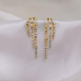 Σκουλαρίκια Κρεμαστά Χρυσός Κ9 με Ζιργκον SKU-77165