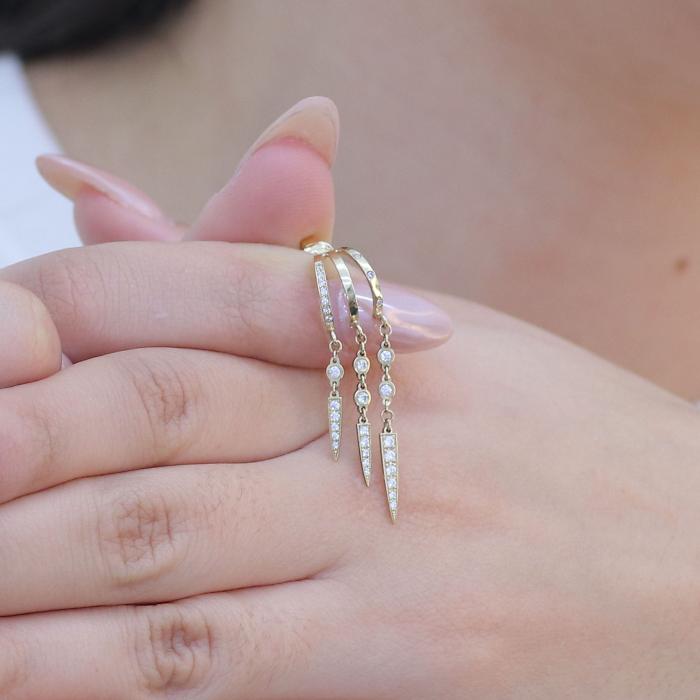 Σκουλαρίκια Κρεμαστά Χρυσός Κ9 με Ζιργκον SKU-77165