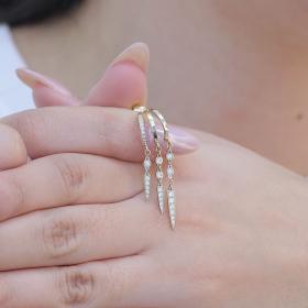 Σκουλαρίκια Κρεμαστά Χρυσός Κ9 με Ζιργκον SKU-77165