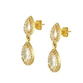 Σκουλαρίκια Κρεμαστά Χρυσός Κ9 με Ζιργκόν SKU-77991