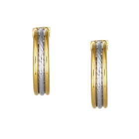 Σκουλαρίκια Κρίκοι Λευκόχρυσος & Χρυσός Κ9 SKU-77271