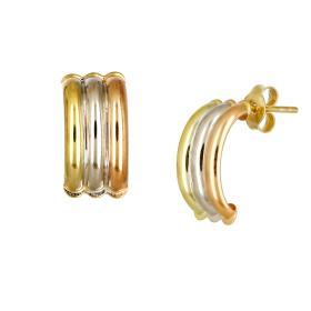 Σκουλαρίκια Λευκόχρυσος Ροζ Χρυσό & Κίτρινο Χρυσό Κ9 SKU-77019