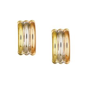 Σκουλαρίκια Λευκόχρυσος Ροζ Χρυσό & Κίτρινο Χρυσό Κ9 SKU-77019