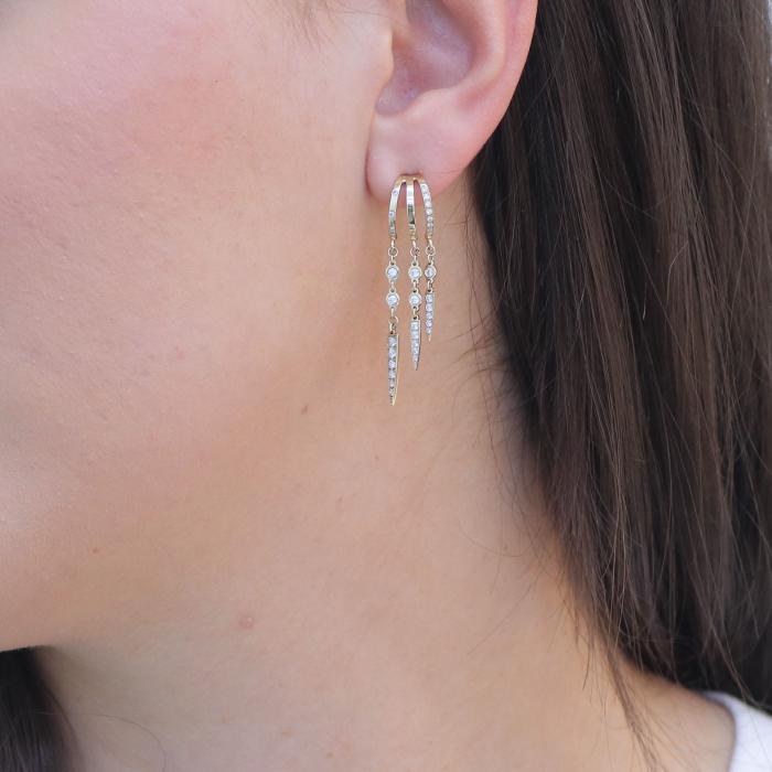 Σκουλαρίκια Κρεμαστά Χρυσός Κ9 με Ζιργκον SKU-77165