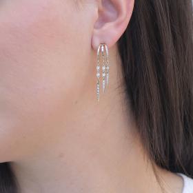 Σκουλαρίκια Κρεμαστά Χρυσός Κ9 με Ζιργκον SKU-77165