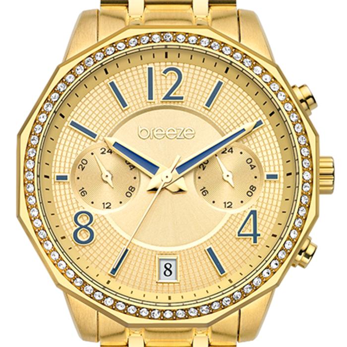 Γυναικείο Ρολόι BREEZE Crystal Swarovski με Χρυσό Μπρασελέ | 212451.2 SKU-77519