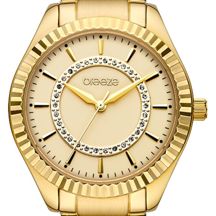 Γυναικείο Ρολόι BREEZE Magnificent Swarovski Χρυσό Μπρασελέ | 212471.2 SKU-77521