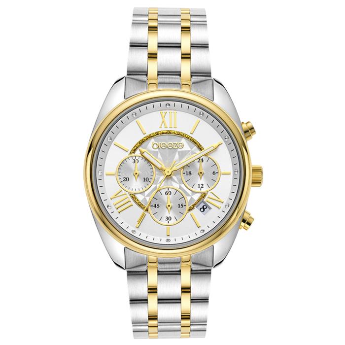 Γυναικείο Ρολόι BREEZE Poshius Swarovski με Δίχρωμο Μπρασελέ | 712521.1 SKU-77537