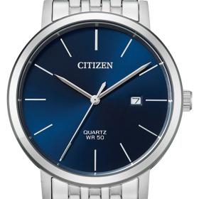 Ανδρικό Ρολόι CITIZEN με Μπλέ Καντράν & Ασημί Μπρασελέ | BI5070-57L SKU-77516
