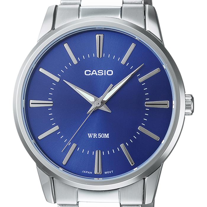 Ανδρικό Ρολόι CASIO με Μπλέ Καντράν & Ασημί Μπρασελέ | MTP-1303PD-2AVEG SKU-78767