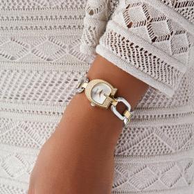 Γυναικείο Ρολόι GUESS Gia με Κρύσταλλα & Δίχρωμο Μπρασελέ | gw0683l6 SKU-78018