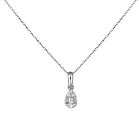 Κολιέ Δάκρυ Λευκόχρυσος Κ14 με Διαμάντια SKU-78149