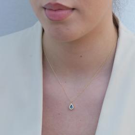 Κολιέ Δάκρυ με Ματάκι Χρυσός Κ9 SKU-78467