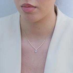 Κολιέ Ριβιέρα Χρυσός Κ9 με Ζιργκόν SKU-78696