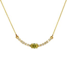 Κολιέ με Λευκά & Κίτρινο Διαμάντι Χρυσός Κ18 SKU-78857
