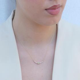 Κολιέ με Λευκά & Κίτρινο Διαμάντι Χρυσός Κ18 SKU-78857