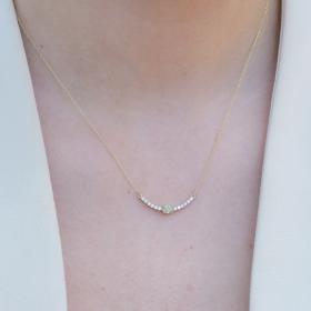 Κολιέ με Λευκά & Κίτρινο Διαμάντι Χρυσός Κ18 SKU-78857