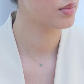 Κολιέ Δάκρυ με Διαμάντι & Σμαράγδι Χρυσός Κ14 SKU-78859