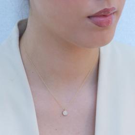 Κολιέ Ροζέτα Χρυσός Κ18 με Διαμάντια SKU-78937