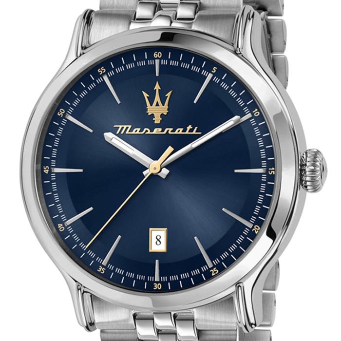 Ανδρικό Ρολόι MASERATI Epoca, Μπλέ Καντράν & Ασημί Μπρασελέ | R8853118021 SKU-78024