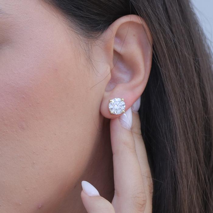 Σκουλαρίκια Μονόπετρα Χρυσός Κ18 με Lab Grown Diamonds SKU-78805