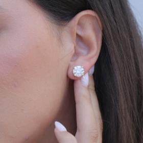 Σκουλαρίκια Μονόπετρα Χρυσός Κ18 με Lab Grown Diamonds SKU-78805
