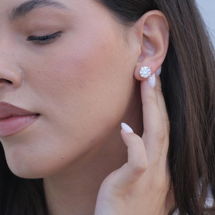 Σκουλαρίκια Μονόπετρα Χρυσός Κ18 με Lab Grown Diamonds SKU-78805