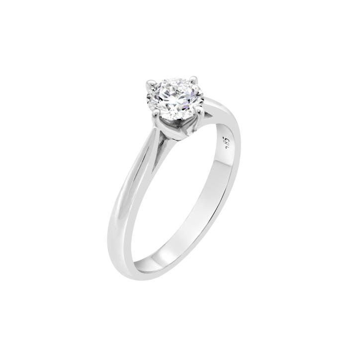 Μονόπετρο Δαχτυλίδι με Lab Grown Diamond Λευκόχρυσος Κ14 SKU-78111