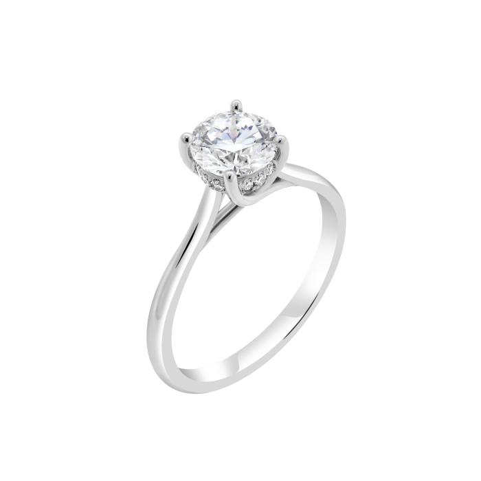 Μονόπετρο Δαχτυλίδι με Lab Grown Diamond Λευκόχρυσος Κ14 SKU-78114
