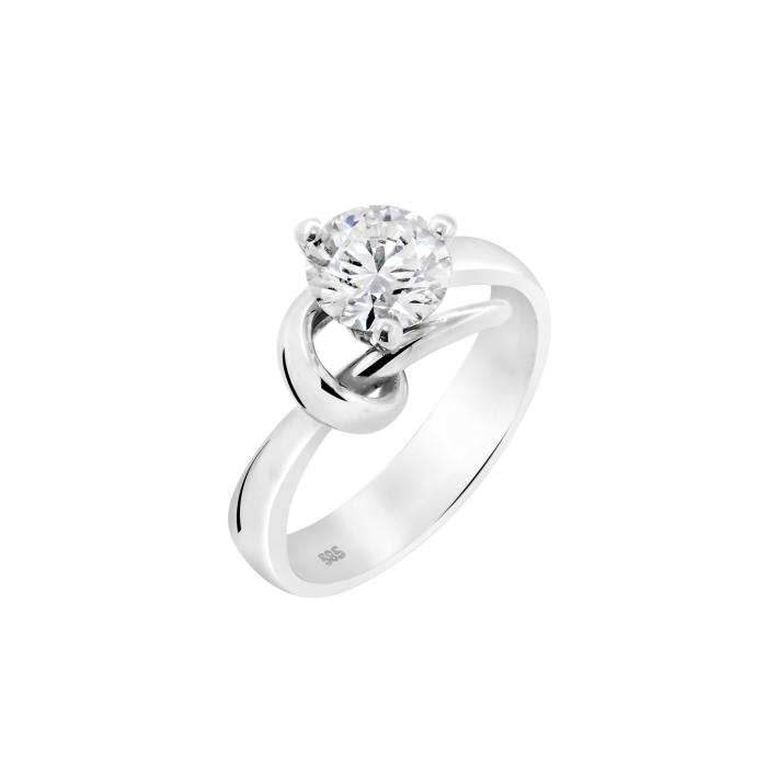 Μονόπετρο Δαχτυλίδι με Lab Grown Diamond Λευκόχρυσος Κ14 SKU-78737