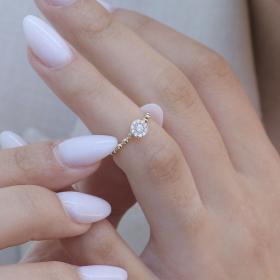 Μονόπετρο Δαχτυλίδι Ροζέτα με Διαμάντια Χρυσός Κ18 SKU-78561