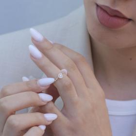 Μονόπετρο Δαχτυλίδι Ροζέτα με Διαμάντια Χρυσός Κ18 SKU-78561