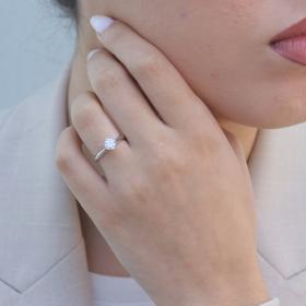 Μονόπετρο Δαχτυλίδι με Lab Grown Diamond Λευκόχρυσος Κ14 SKU-78111