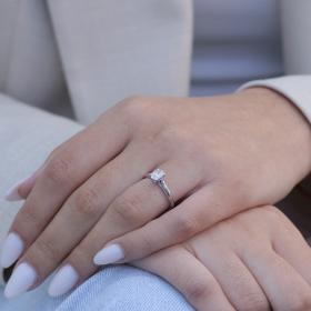 Μονόπετρο Δαχτυλίδι Λευκόχρυσος Κ18 με Lab Grown Diamonds SKU-78115