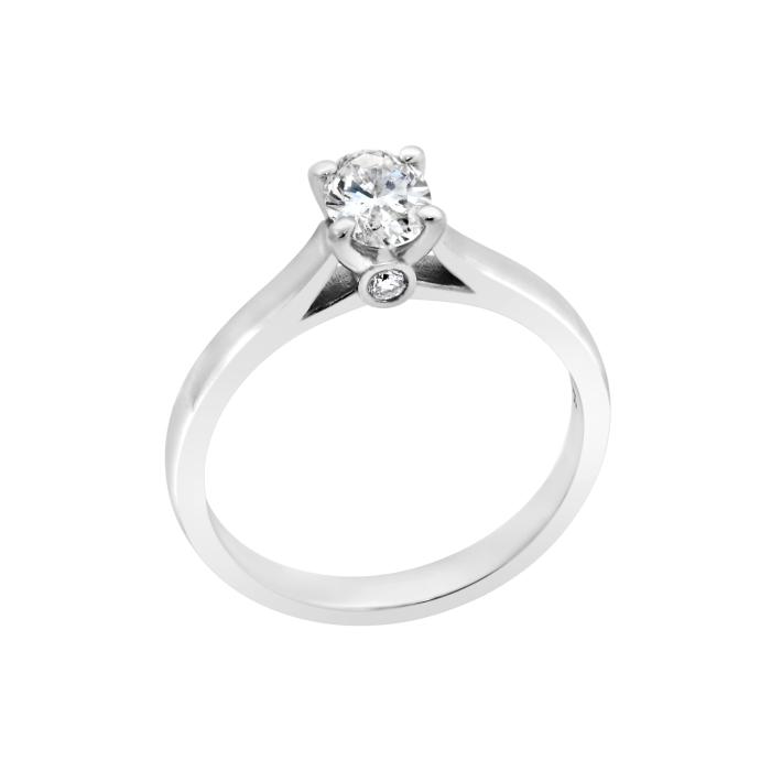 Μονόπετρο Δαχτυλίδι Λευκόχρυσος Κ18 με Lab Grown Diamonds SKU-78115