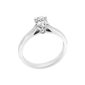 Μονόπετρο Δαχτυλίδι Λευκόχρυσος Κ18 με Lab Grown Diamonds SKU-78115