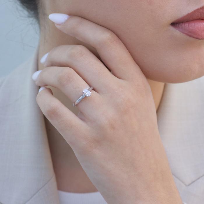 Μονόπετρο Δαχτυλίδι Λευκόχρυσος Κ18 με Lab Grown Diamonds SKU-78115