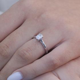 Μονόπετρο Δαχτυλίδι Λευκόχρυσος Κ18 με Lab Grown Diamonds SKU-78115
