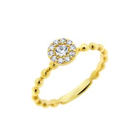 Μονόπετρο Δαχτυλίδι Ροζέτα με Διαμάντια Χρυσός Κ18 SKU-78561