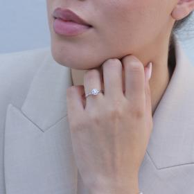 Μονόπετρο DiamondJools Ροζέτα Λευκόχρυσος Κ18 με Διαμάντια SKU-78686