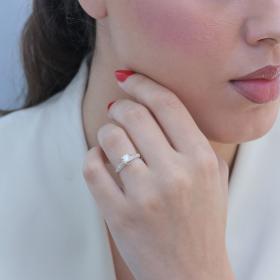 Μονόπετρο Δαχτυλίδι Χρυσός Κ18 με Διαμάντια SKU-78893