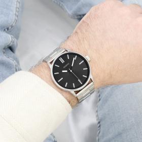 Ρολόι OOZOO Timepieces με Μαύρο Καντράν & Ασημί Μπρασελέ | C11514 SKU-78290