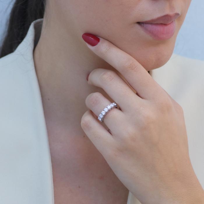 Δαχτυλίδι Σειρέ με Διαμάντια Λευκόχρυσος K14 SKU-78764