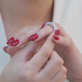 Δαχτυλίδι Σειρέ με Διαμάντια Λευκόχρυσος K14 SKU-78764